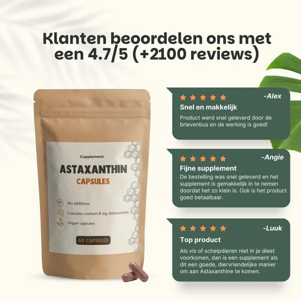 20-korting-cupplement-astaxan-MzorANEA-4.webp Discount Cupplement 20% Korting | Astaxanthine Capsules 8 Mg