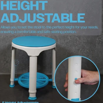 New Aidapt Douchekruk Met Draaibare Zitting En Opbergplank