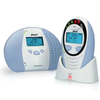 Online Alecto DBX-88 ECO - Full Eco DECT Babyfoon Met Display, Wit/blauw