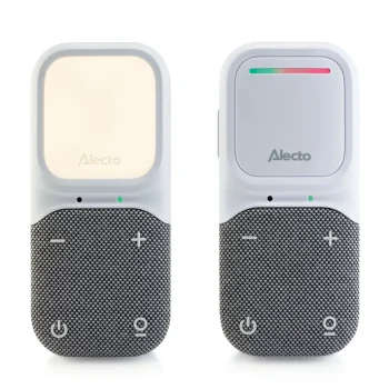 Clearance Alecto DBX135 - Moderne Full Eco Audio Babyfoon Met Heldere DECT-geluidskwaliteit, Lange Stand-by Tijd En Nachtlampje - Wit/Grijs