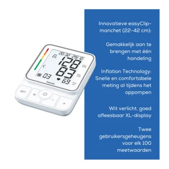 Discount Beurer BM 51 EasyClip Bloeddrukmeter Bovenarm
