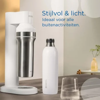 New BRITA SodaTRIO RVS Grote Fles Wit Single Unit