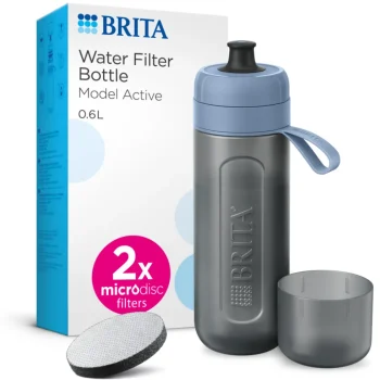 Discount BRITA Waterfilterfles Active 0.6L Donkerblauw Inclusief 2 MicroDisc Single Unit