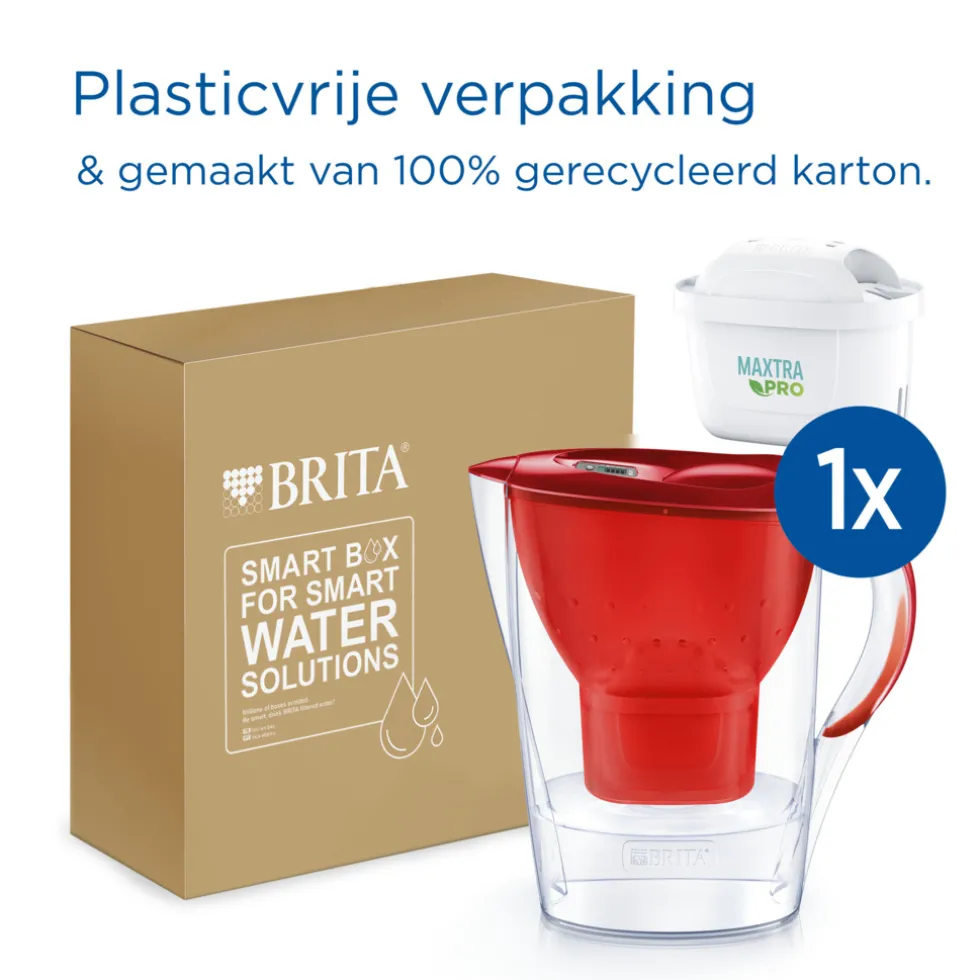 brita-waterfilterkan-marella-c-EMFOKpGG-1.webp Clearance BRITA Waterfilterkan Marella Cool 2.4L Rood Incl. 1 MAXTRA PRO ALL-IN-1 Waterfilterpatroon