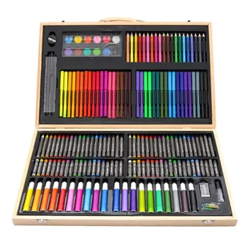 Outlet Buxibo Luxe 180 Delige Tekenset Tekendoos Met Kleurpotloden Waskrijt Acrylverf