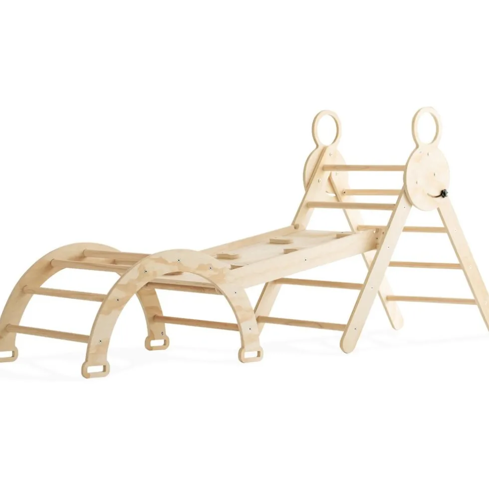 buxibo-mini-houten-klimrek-met-fXvALzQg-0.webp Online Buxibo Mini Houten Klimrek Met Klimboog & Klimhelling Met Glijbaan Montessori Speelgym