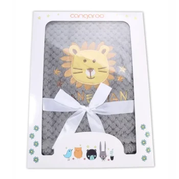 Discount Cangaroo Grijs Freya Leeuw 75 X 105 Cm Wiegdeken
