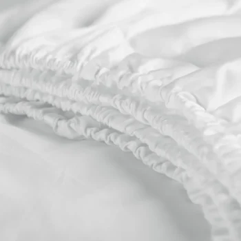 Fashion Cinderella Dubbele Splittopper Hoeslaken Katoen Satijn Sunday - White 180x210cm