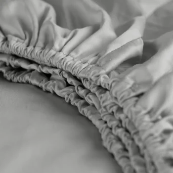 Best Cinderella Dubbele Splittopper Hoeslaken Katoen Satijn Sunday - Light Grey 180x200cm