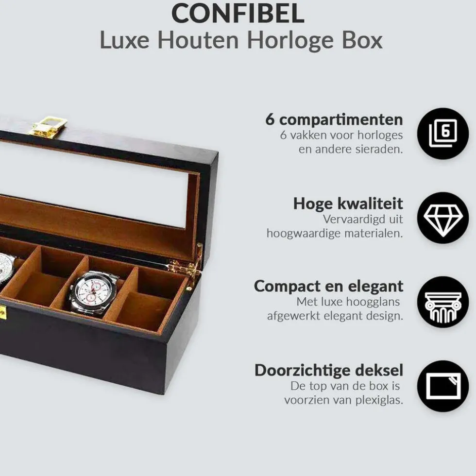 confibel-horloge-box-voor-uw-j-dmaIWjNG-2.webp Clearance Confibel Horloge Box Voor Uw Juwelen En Sieraden 10 Compartimenten Met Kussentjes
