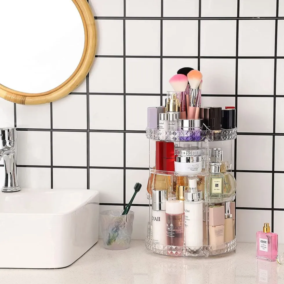 confibel-make-up-organizer-rot-OVgiattq-3.webp Online Confibel Make-up Organizer Roteerbaar 360 Graden Verstelbare Lades