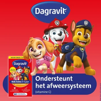 Outlet Dagravit Kids-Xtra Paw Patrol 3-5 Jaar Kauwtabletten