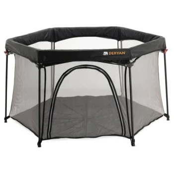 Outlet Mooiys Deryan Draagbare Kinderbox Zwart Vaste Matrasbodem Reisbox Campingbedje