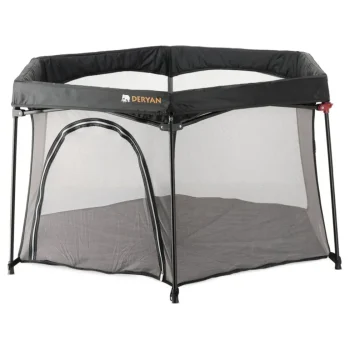 Outlet Mooiys Deryan Draagbare Kinderbox Zwart Vaste Matrasbodem Reisbox Campingbedje