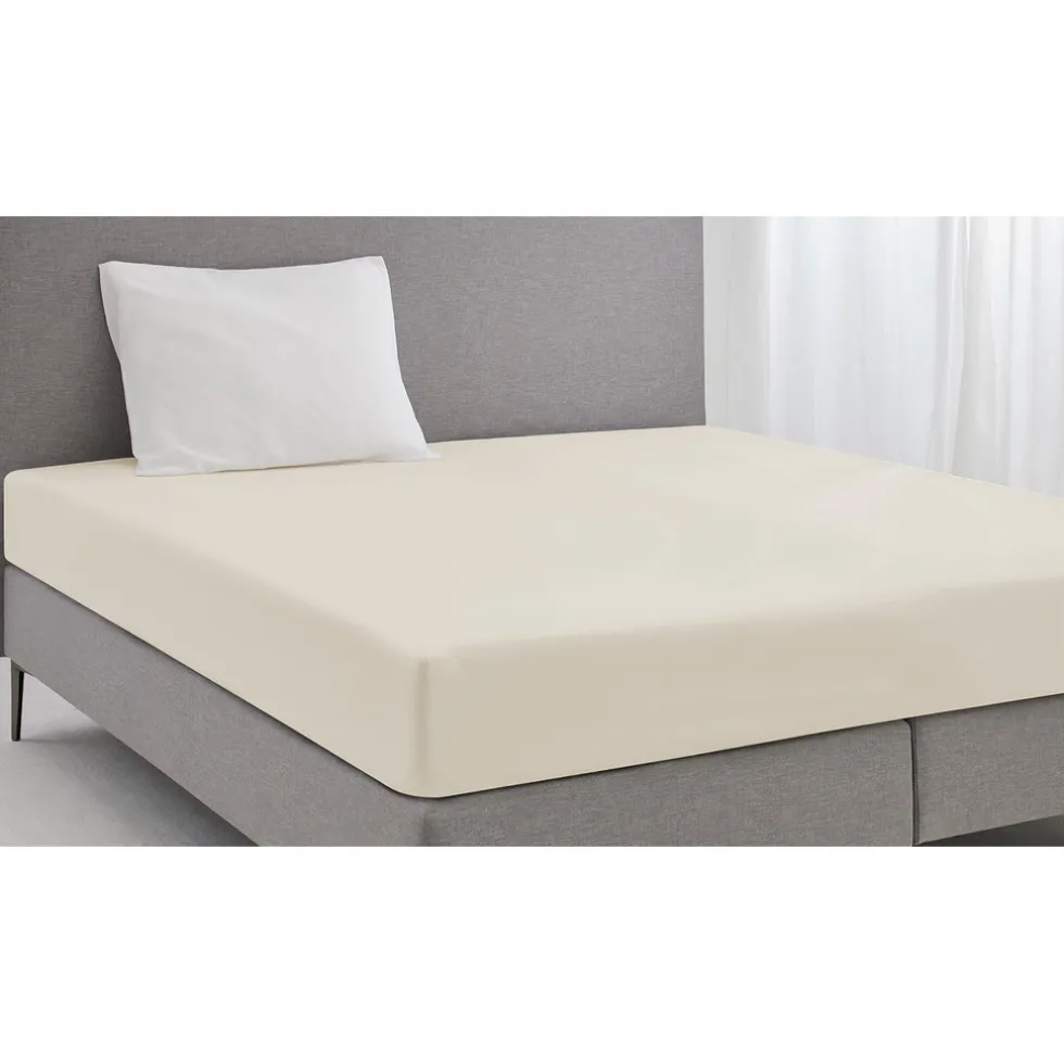 elegance-hoeslaken-katoen-perk-NtZhHxag-2.webp Outlet Elegance Hoeslaken Katoen Perkal 35cm Hoekhoogte - Ivoor 140x200cm