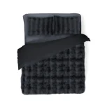 Clearance Eleganzzz Dekbedovertrek Bubble Pom Pom Rabbit Fur - Dark Grey 200x200/220cm