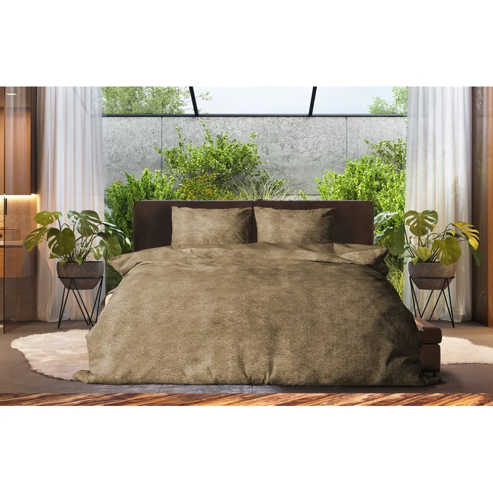 eleganzzz-dekbedovertrek-flane-RtggDikB-1.webp Sale Eleganzzz Dekbedovertrek Flanel Fleece - Gold 140x200/220cm