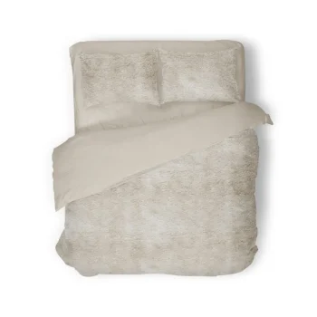 Online Eleganzzz Dekbedovertrek Flanel Fleece - Beige 200x200/220cm