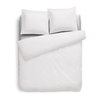 Clearance Eleganzzz Dekbedovertrek Flanel Uni - Wit 140x200/220cm