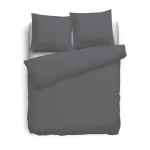 Best Eleganzzz Dekbedovertrek Flanel Uni - Antraciet 240x200/220cm
