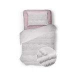 Sale Eleganzzz Dekbedovertrek Jacquard Teddy Pluche - Baby Pink 140x200/220cm