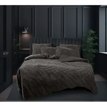 Clearance Eleganzzz Dekbedovertrek Jacquard Rabbit Fur - Taupe Grey 240x200/220cm