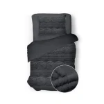 Online Eleganzzz Dekbedovertrek Jacquard Teddy Pluche - Dark Grey 140x200/220cm