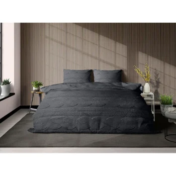 Online Eleganzzz Dekbedovertrek Jacquard Teddy Pluche - Dark Grey 140x200/220cm