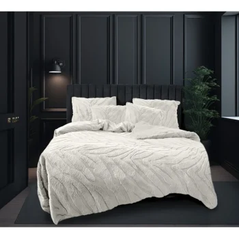 New Eleganzzz Dekbedovertrek Jacquard Rabbit Fur - Off White 240x200/220cm