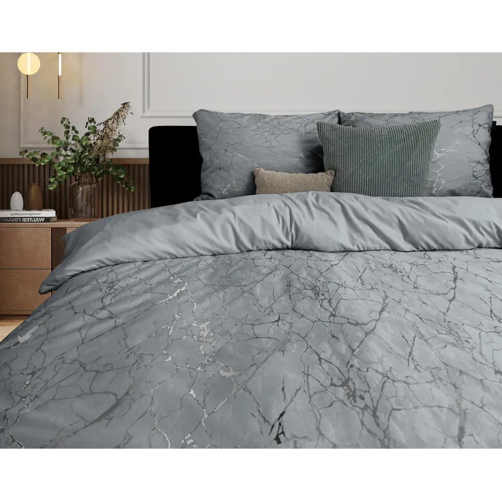 eleganzzz-dekbedovertrek-marbe-AkaHmFPz-2.webp Outlet Eleganzzz Dekbedovertrek Marbel Foil Velvet - Grey 140x200/220cm