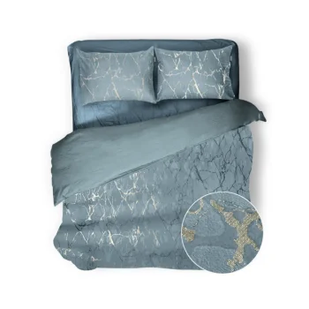 Outlet Eleganzzz Dekbedovertrek Marbel Foil Velvet - Mineral 200x200/220cm
