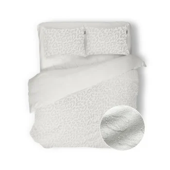 Best Eleganzzz Dekbedovertrek Micro Mink Leopard - Off White 200x200/220cm