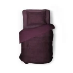 Sale Eleganzzz Dekbedovertrek Teddy Pluche - Bordeaux 140x200/220cm