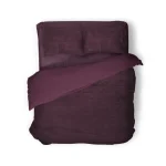 Clearance Eleganzzz Dekbedovertrek Teddy Pluche - Bordeaux 200x200/220cm