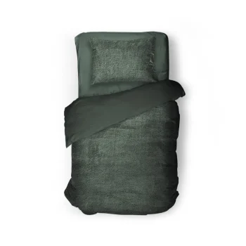 Hot Eleganzzz Dekbedovertrek Teddy Pluche - Bottle Green 140x200/220cm