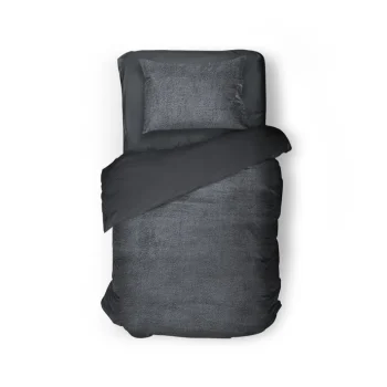 New Eleganzzz Dekbedovertrek Teddy Pluche - Anthracite 140x200/220cm