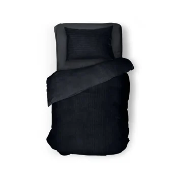 Hot Eleganzzz Dekbedovertrek Teddy Rib Fleece - Black 140x200/220cm