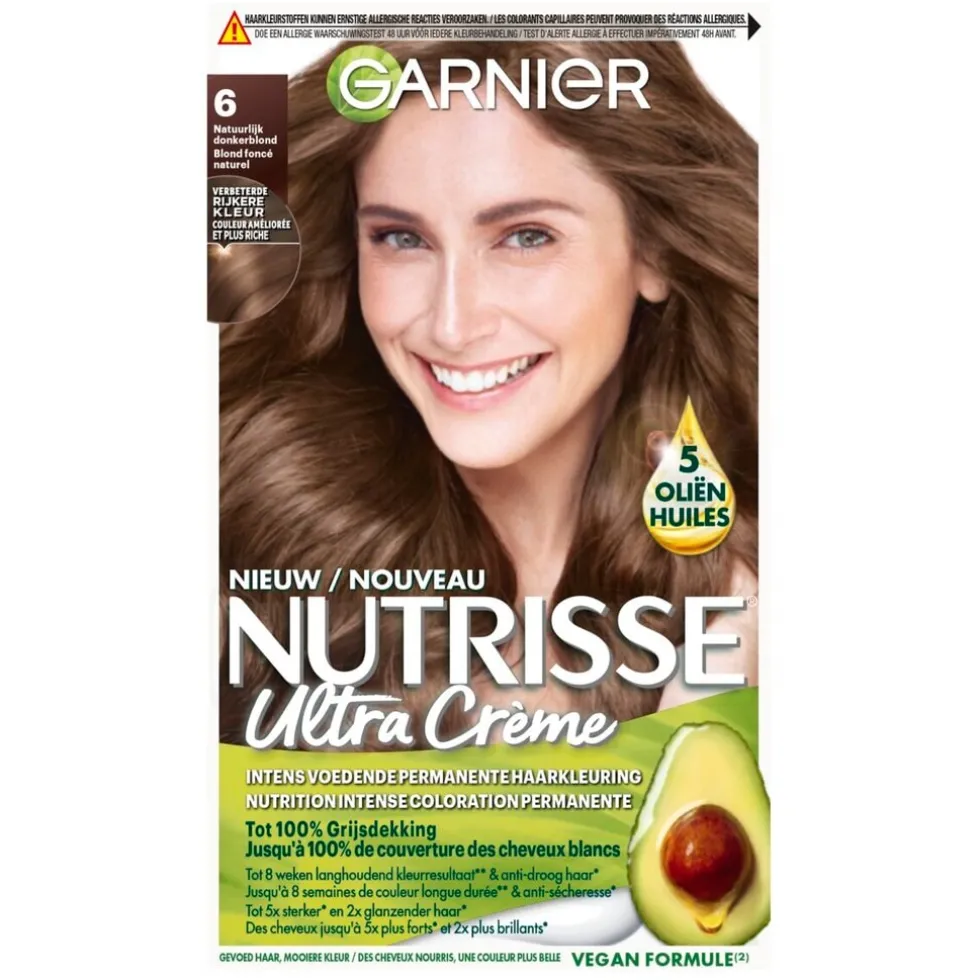 garnier-nutrisse-ultra-crme-6-xkFnLlNd-0.webp Clearance Nutrisse Garnier Ultra Crème 6 Natuurlijk Donkerblond Permanente Haarkleuring