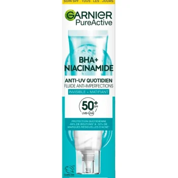 New Garnier Skin Naturals Garnier PureActive BHA+ Niacinamide SPF50+ Anti-Imperfections Fluid