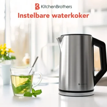 Online KitchenBrothers Dubbelwandige Waterkoker Met Temperatuurregeling
