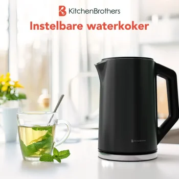 Clearance KitchenBrothers Dubbelwandige Waterkoker Met Temperatuurregeling