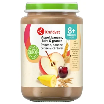 New Kruidvat 8+M Bio Appel, Banaan, Kers & Granen Fruithapje