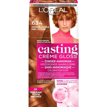 Best Casting L'Oréal Paris Créme Gloss 634 Donker Goud Koperblond Semi-Permanente Haarkleuring