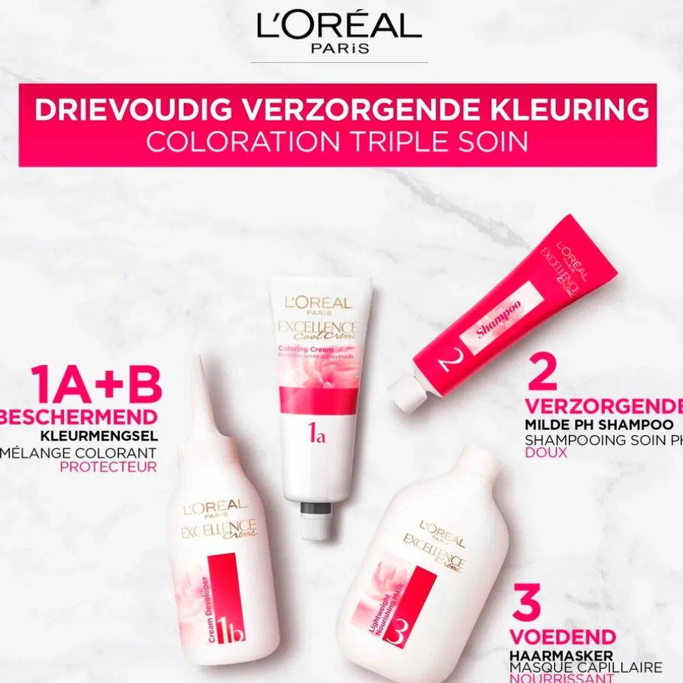 loral-paris-excellence-crme-7-sVAaFQqn-1.webp Clearance Excellence L'Oréal Paris Crème 7 Middenblond Permanente Haarverf