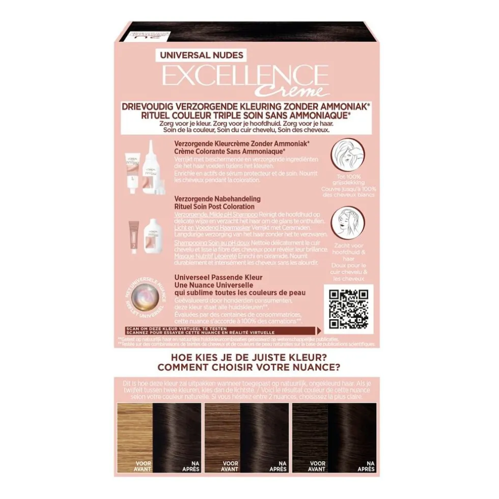 loral-paris-excellence-crme-un-QwXjfmgB-1.webp Hot Excellence L'Oréal Paris Crème Universal Nudes 2U Zeer Donkerbruin Permanente Haarkleuring