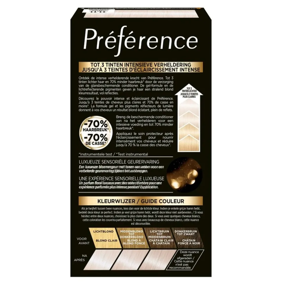 loral-paris-prfrence-le-blondi-TgNVuKaM-1.webp Sale Preference L'Oréal Paris Préférence Le Blonding 11.11 Ultra Licht Asblond Permanente Haarkleuring