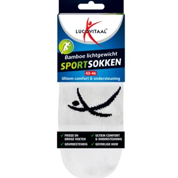 Hot Lucovitaal Bamboe Witte Sportsokken