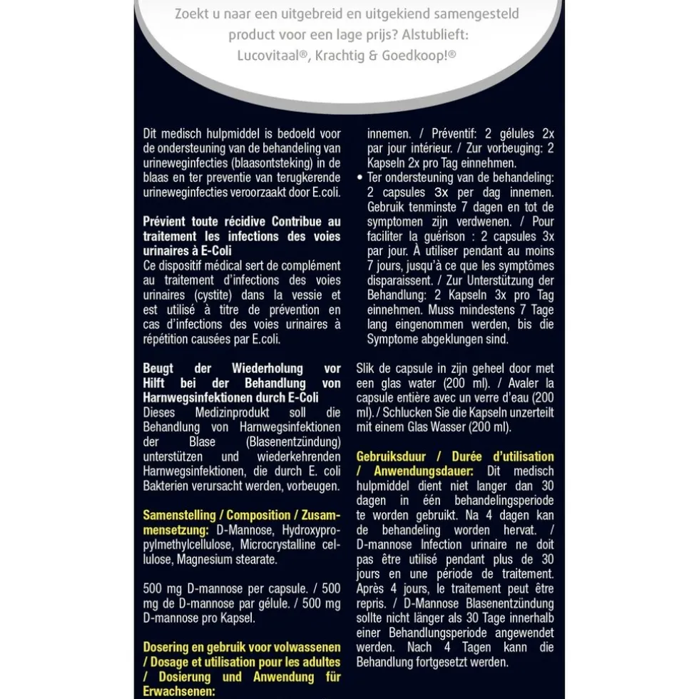 lucovitaal-d-mannose-blaasonts-gotcjgJo-1.webp Outlet Lucovitaal D-Mannose Blaasontsteking Capsules