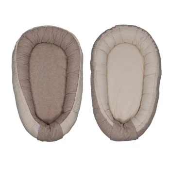 Outlet MamaLoes Teddy Boucle Nougat Omkeerbaar Babynest