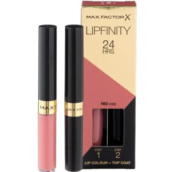 Hot Max Factor Lipfinity Lip Colour 160 Iced 2-Step Longlasting Lipstick